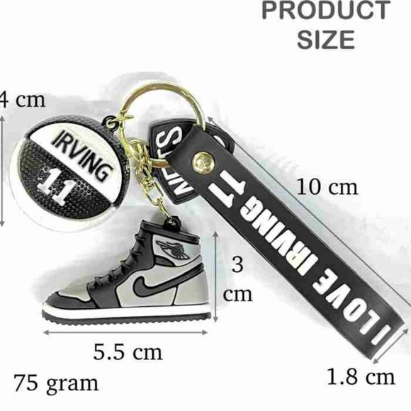 I love Irving number 11 Nike Sneaker basketball keychain gray and black NWT - Picture 2 of 2